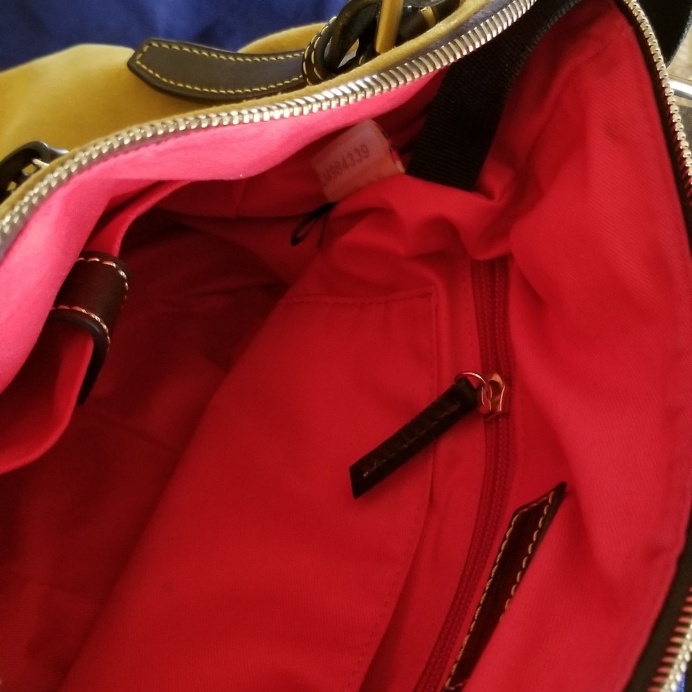 Dooney & Bourke mustard suede bag - Picture 2 of 8